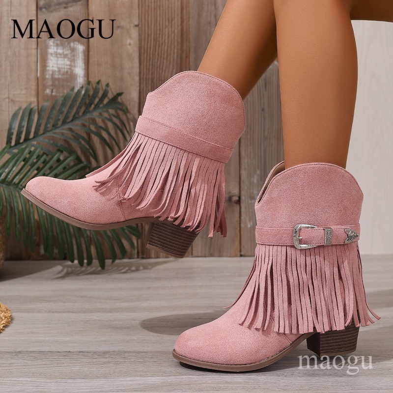 Western Cowgirl Boot - Botas de vaquera vintage de gamuza