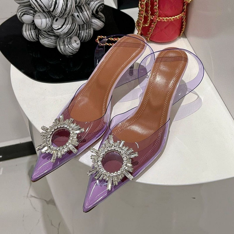 Clear Strap Heel - Sandalias de tacón alto fino de