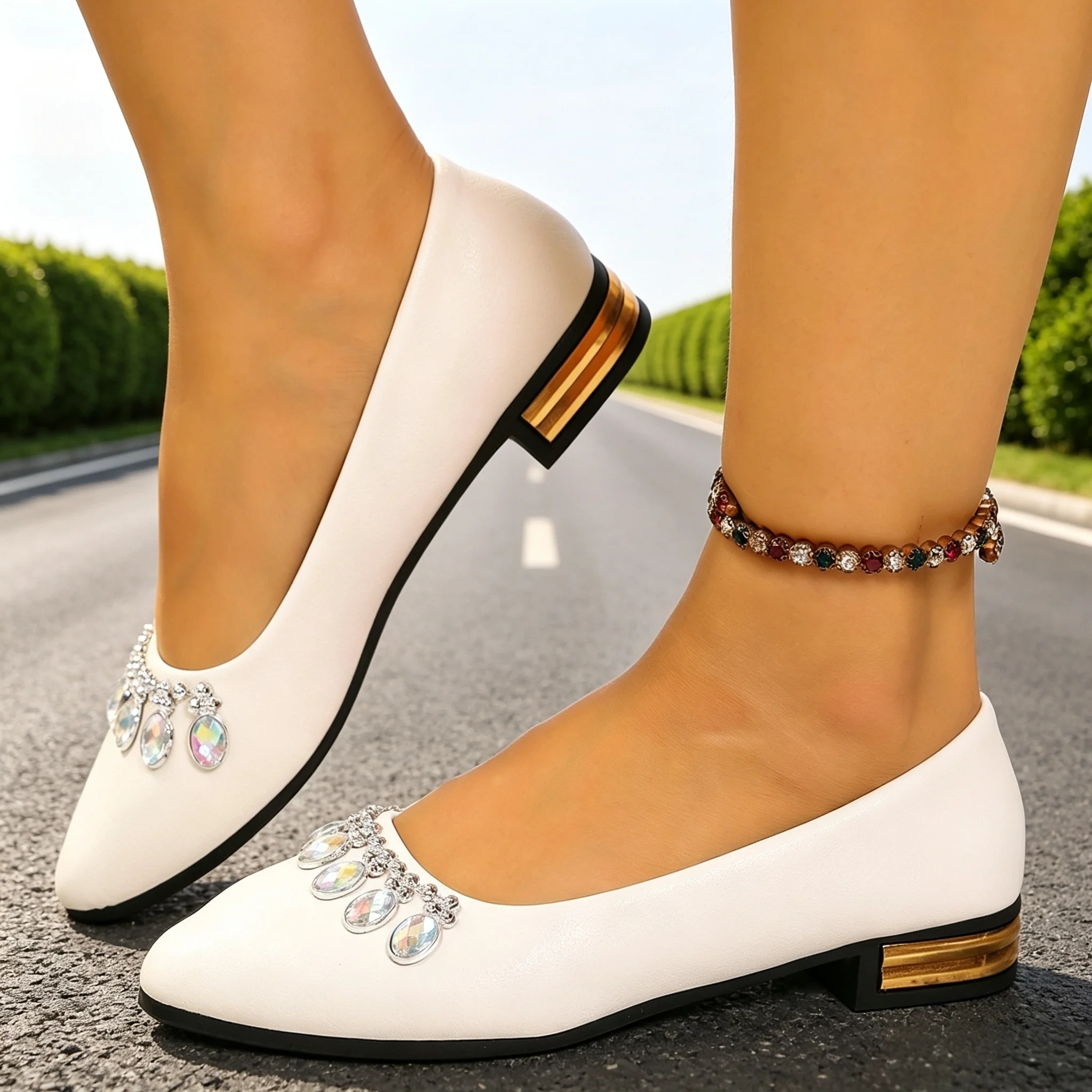 Women Shoes Heels - Zapatos Planos de Mujer con Punta