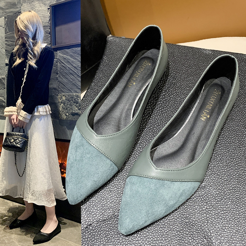 Women Shoes Wedges - Zapatos planos de cuero negro para
