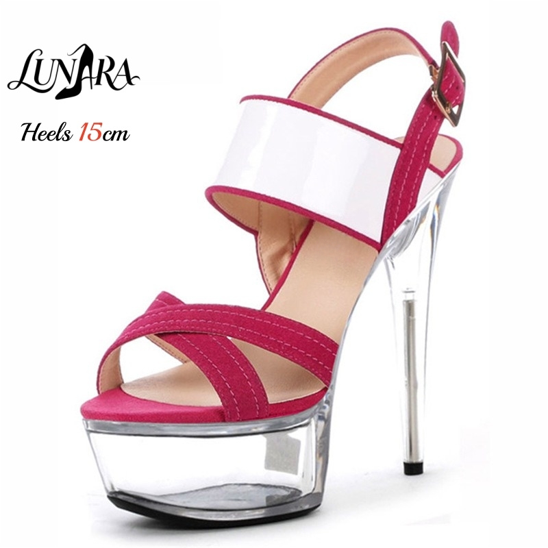 Clear Strap Heel - Sandalias de Plataforma Transparente de 15