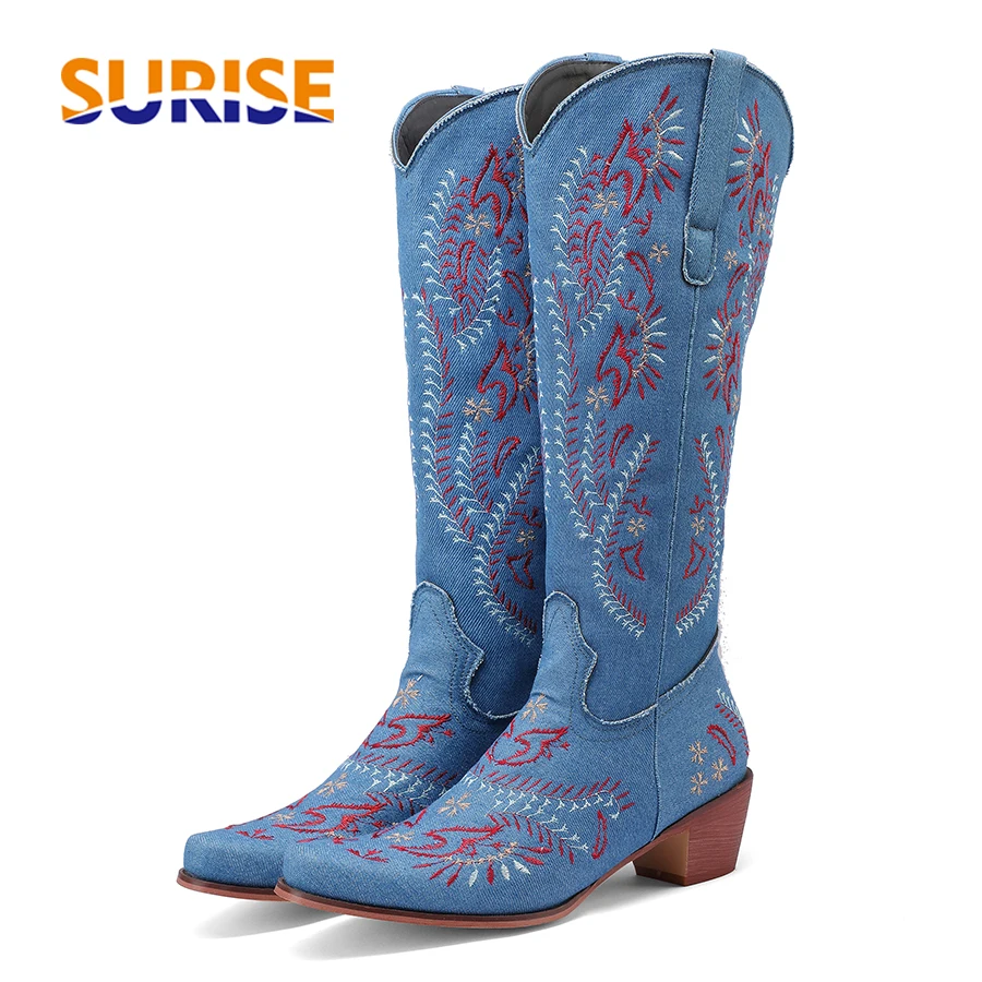 Western Cowgirl Boot - Botas vaqueras azules de vaquera occidental