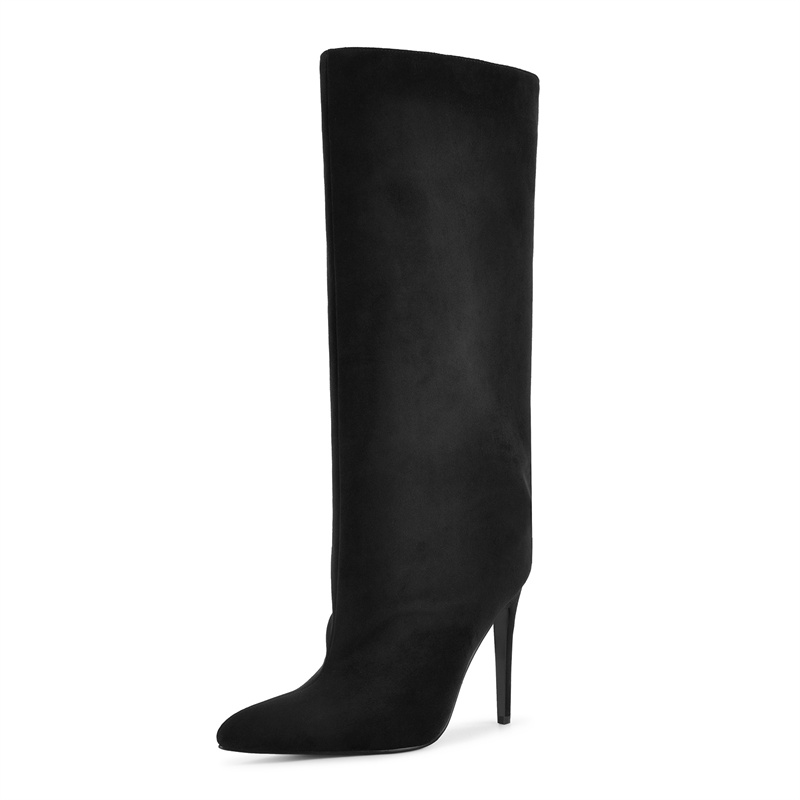 Botas Altas de Ante Sintético  - Women'S Shoes Extra Wide reseña y precio