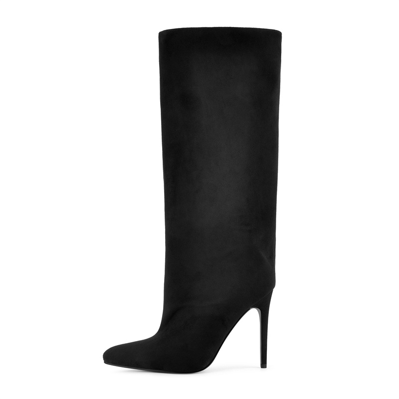 Botas Altas de Ante Sintético  - Women'S Shoes Extra Wide reseña y precio