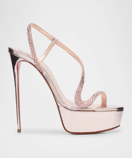 Sandalias de Plataforma con Ta - Metallic Heel Sandal reseña y precio