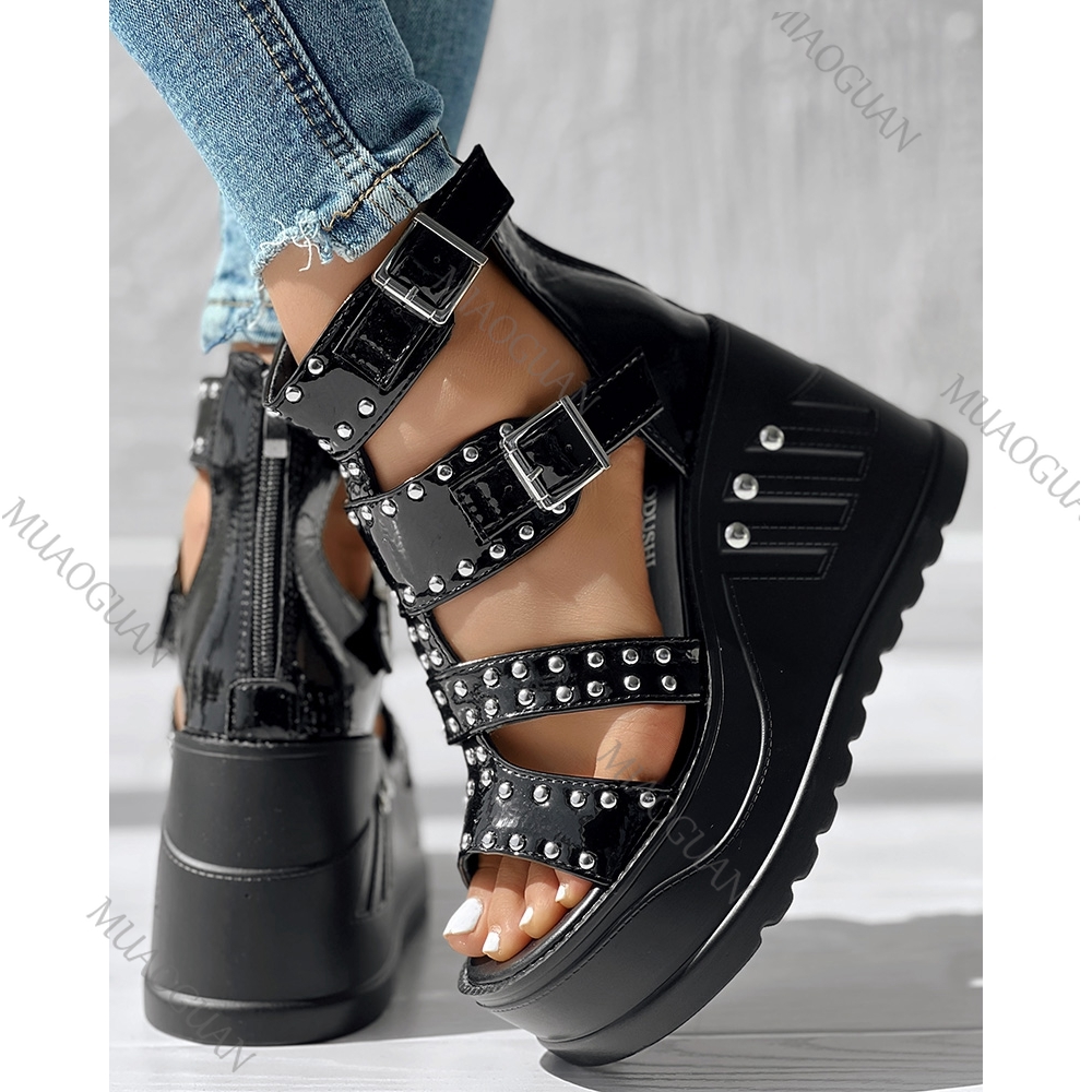 Sandalias negras con punta abi - Women'S Shoes Peep Toe reseña y precio