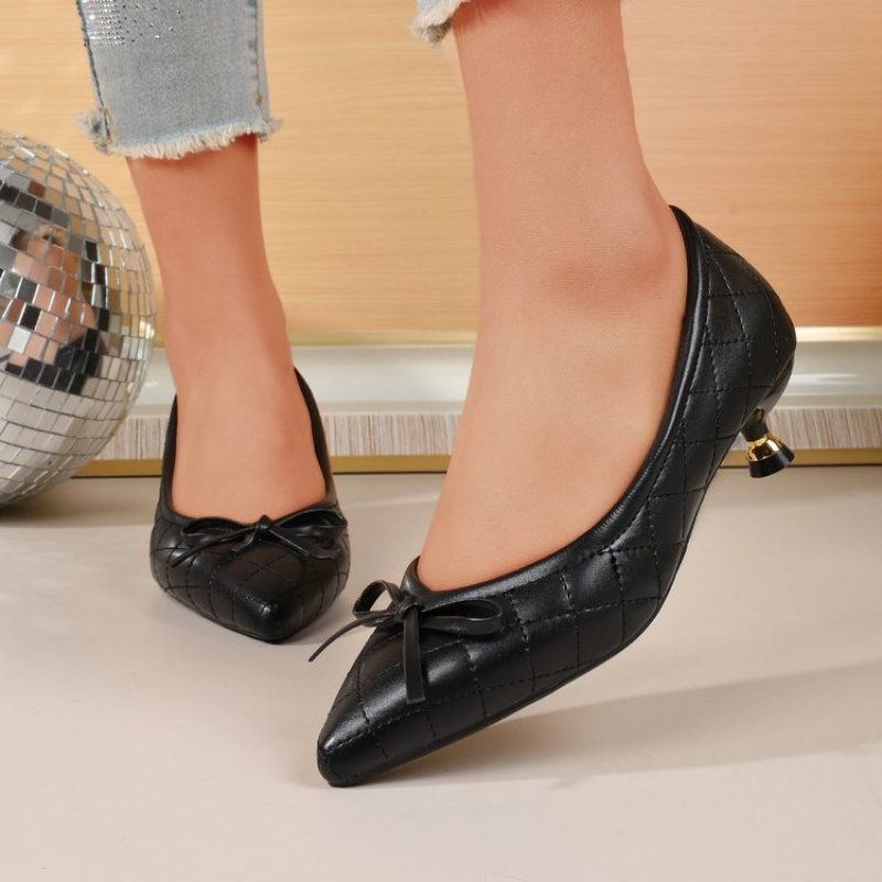 Tacones Kitten Punto Punta Moñ - Women Shoes Heels reseña y precio