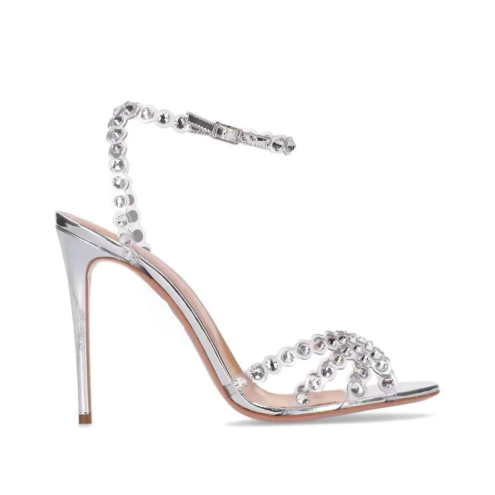 Sandalias de tacón plateado de - Women'S Shoes Peep Toe reseña y precio