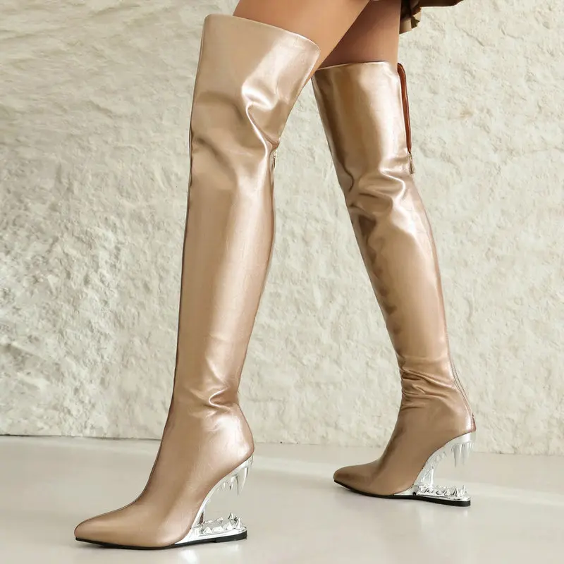 Botas largas hasta el muslo de - Women'S Shoes Extra Wide reseña y precio