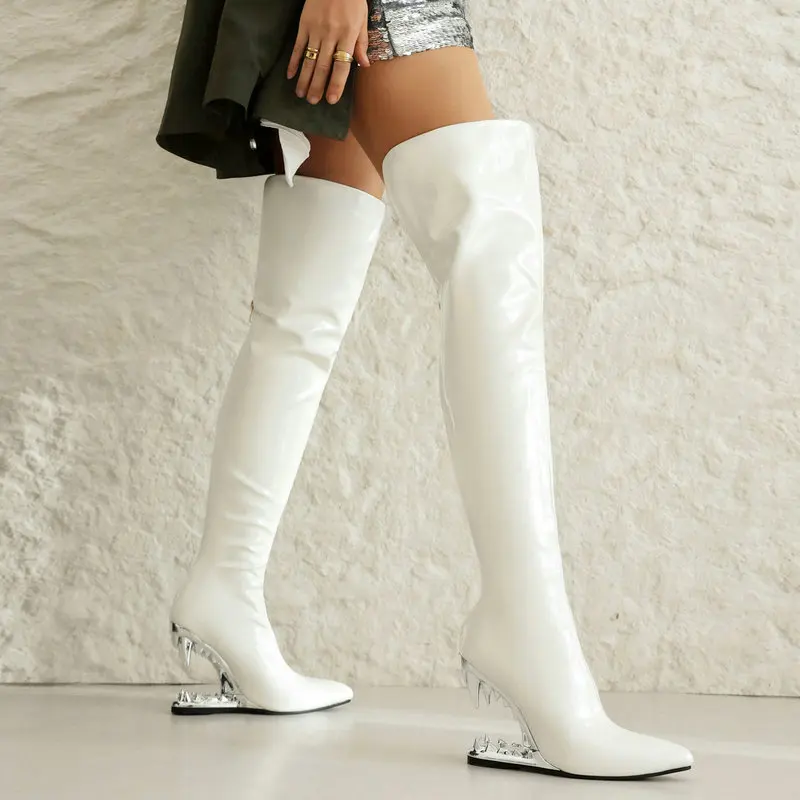 Botas largas hasta el muslo de - Women'S Shoes Extra Wide reseña y precio
