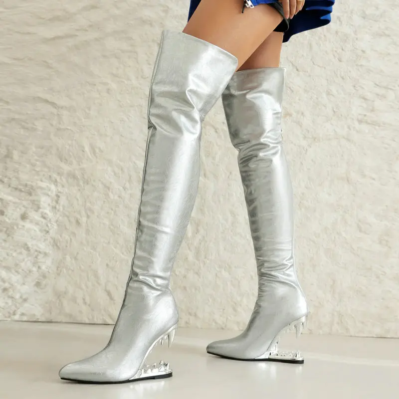 Botas largas hasta el muslo de - Women'S Shoes Extra Wide reseña y precio