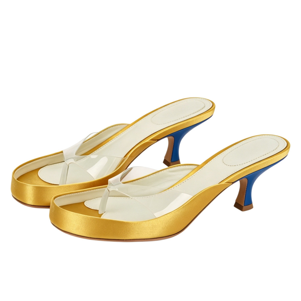 Sandalias de tacón bajo para m - Clear Strap Heel reseña y precio