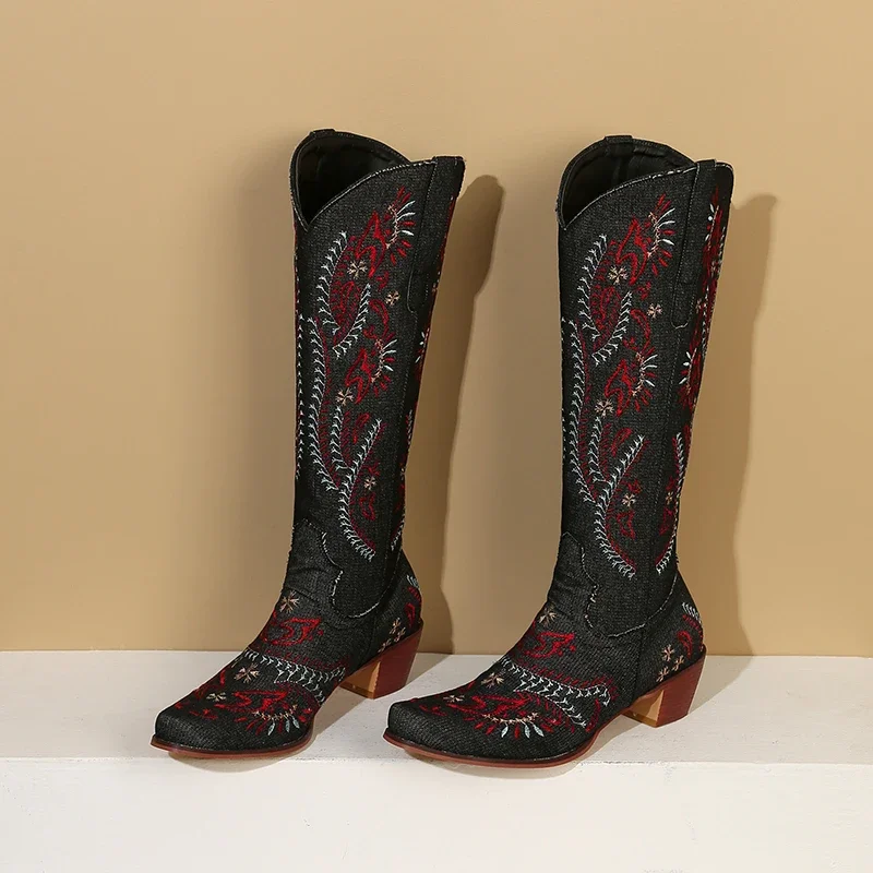 Botas vaqueras azules de vaque - Western Cowgirl Boot reseña y precio